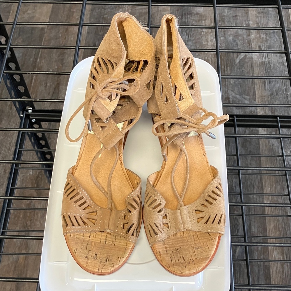 Dolce Vita Tan Lace-Up Sandals